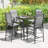 Outdoor 28 Inch Square Bar Table With Slatted Top And 1.7” Umbrella Hole