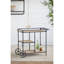 3 Chariot-bar 32,3 x 15,7 x 26,8 po avec support en métal noir et niveaux de bois