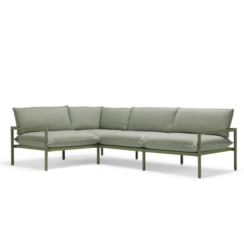 Terra Outdoor 4 - Seat Patio Sectional, Olive