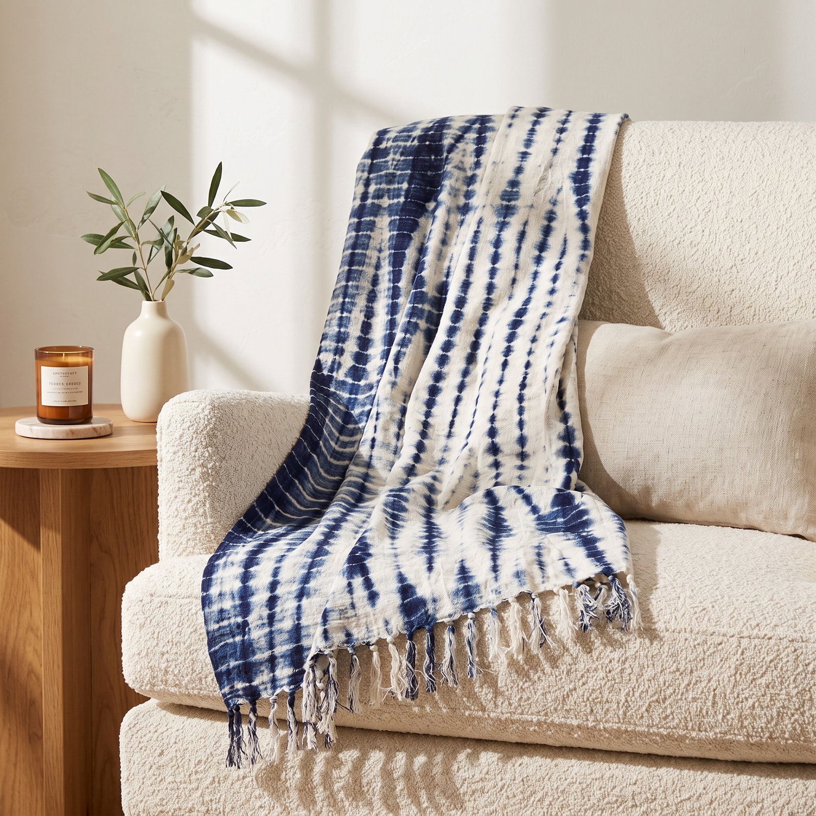 Shibori Cotton Throw Blanket