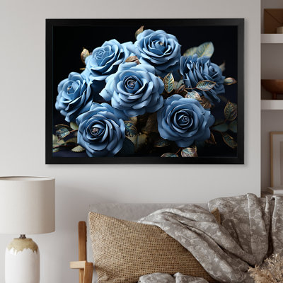 " Azure Blue Roses Arrangement Elegance "
