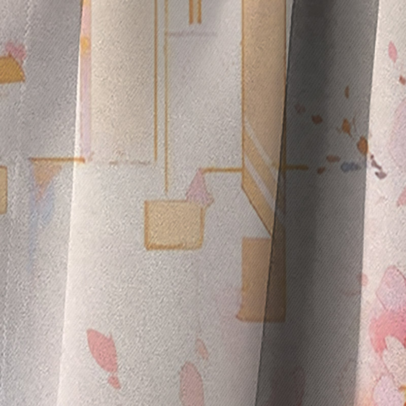 Contemporary Cherry Blossom Bold Stripes - Rideau occultant en velours floral cerise - 1 panneaux, L 52 po x L 63 po