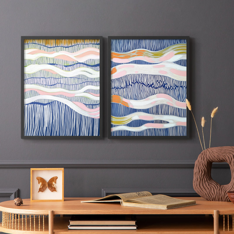 ABSTRACT Series cmxxv - reproduction encadrée de qualité supérieure - prête à être accrochée - aucun clou requis - aucun clou requis