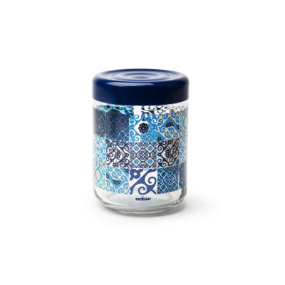 MAIOLICA BLUE Glass Jar
