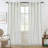 Farmhouse Striped Linen Blend Textured Light Filtering Semi Sheer Rod Pocket Back Tab Curtains-1302807067-1302807071