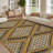 Washable Area Rug,Area Rugs Stain-Resistant Thin Carpet with Reinforced Edges,Vintage Design for Living Room,Bedroom,Entry-1167442927-1167442921