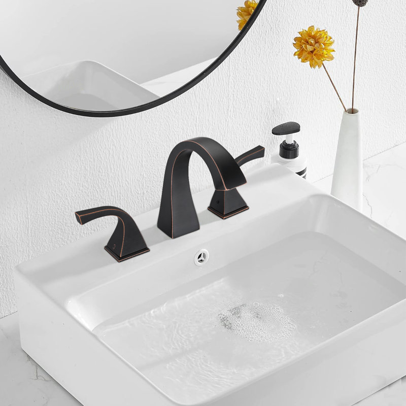 Widespread 2-handle Bathroom Faucet With Drain Assembly, Oil Rubbed Bronze