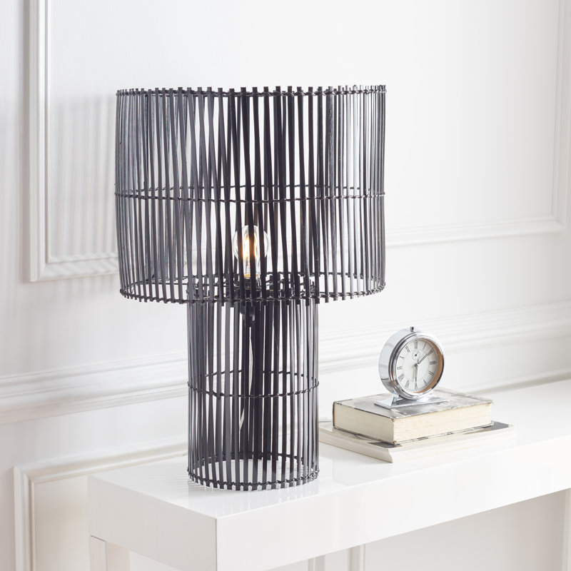 Uguna Wicker/Rattan Table Lamp, Black