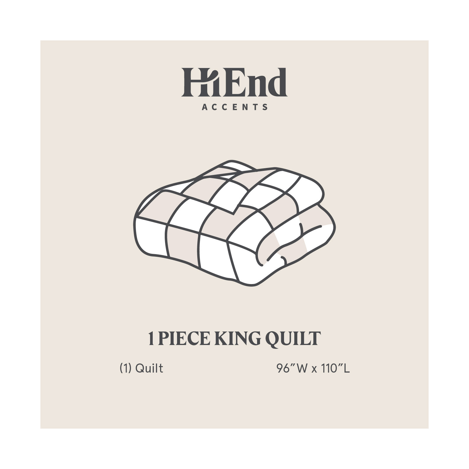 Stella Faux Silk Velvet Classic Chic Modern Rustic Romantic Western 1 Piece Quilt, King Quilt, Slate