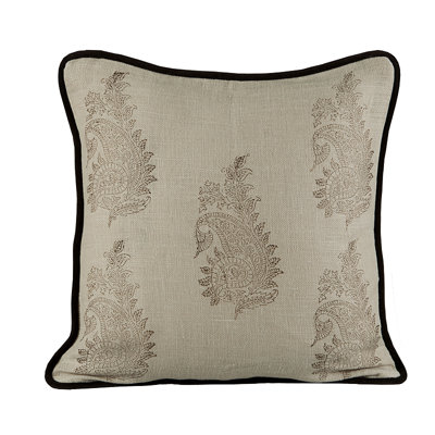 Feather Burlap Throw Pillow