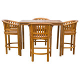 Amily Outdoor 5 - Piece Teak Bistro Set
