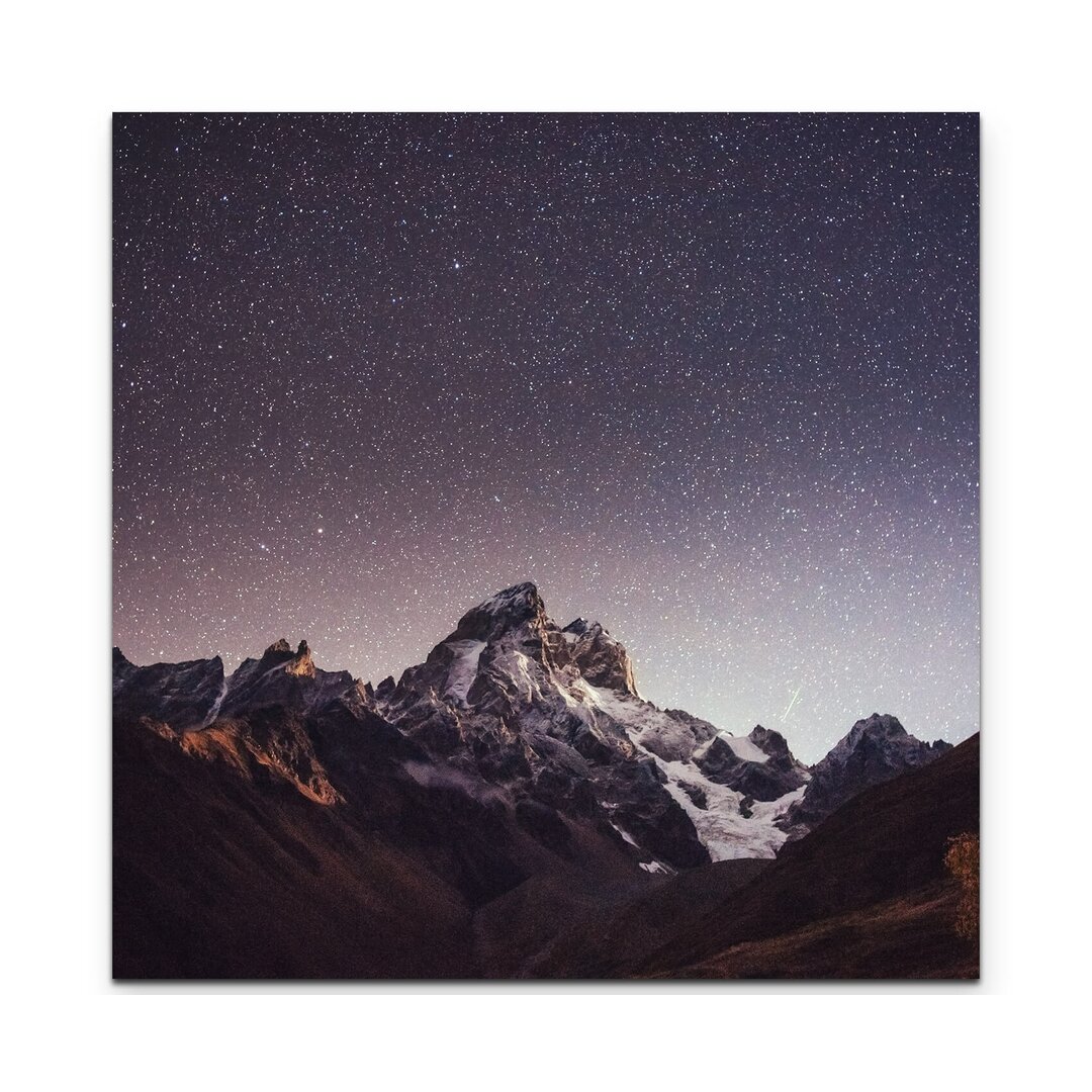 Leinwandbild Sternenhimmel über Mount Ushba Meyer