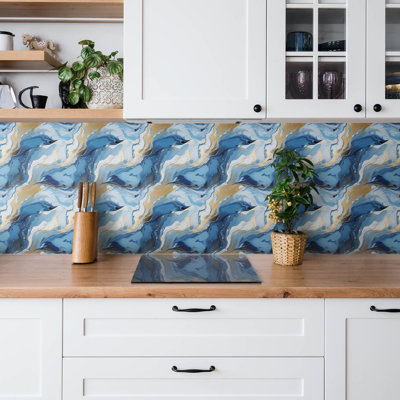 Margareta 50x100 Pvc Singular Tile in Blue
