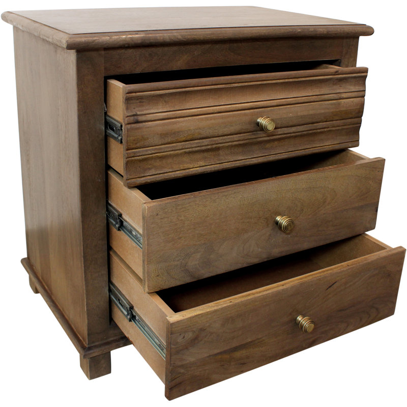Table de chevet en bois massif Delvon
