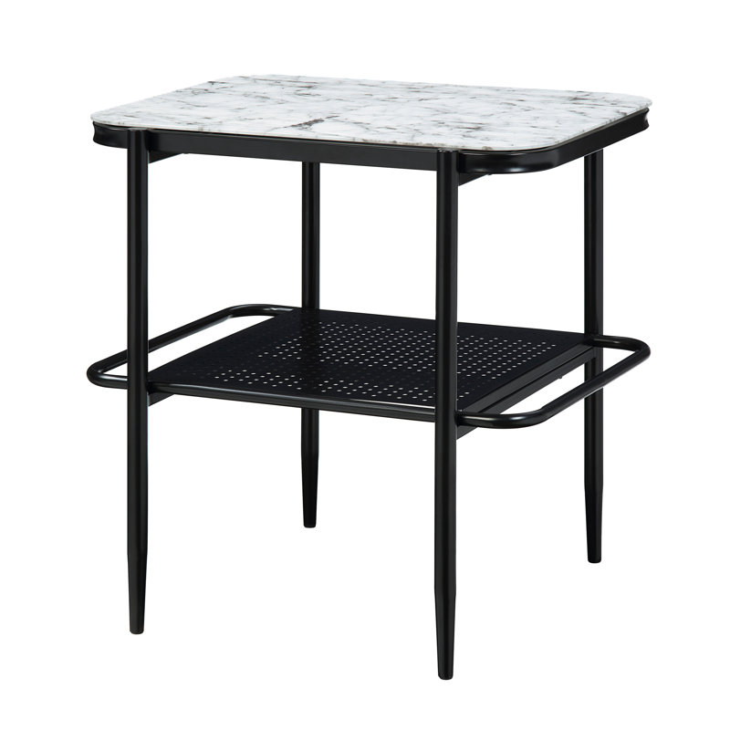 Ensemble de 3 tables d'appoint élégantes 3 pièces avec plateau en verre trempé et plateau en verre blanc