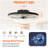 20" Decorative LED Ceiling Fan Light – Modern Flush Mount with Acrylic Ring, Hidden Blades, Remote Control, and Dimmable Light for Stylish Homes (Black)-484491204