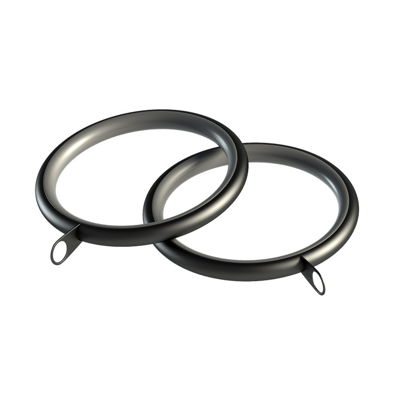 Mild Steel 4cm Curtain Rings, Black