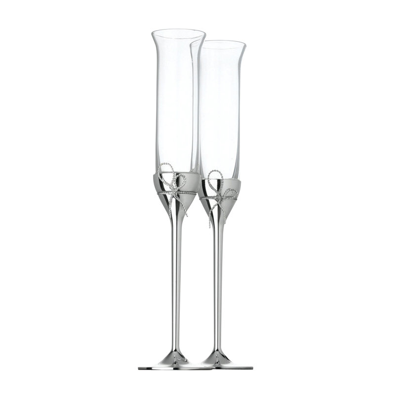 Vera Wang Love Knots Toasting Flutes Silver