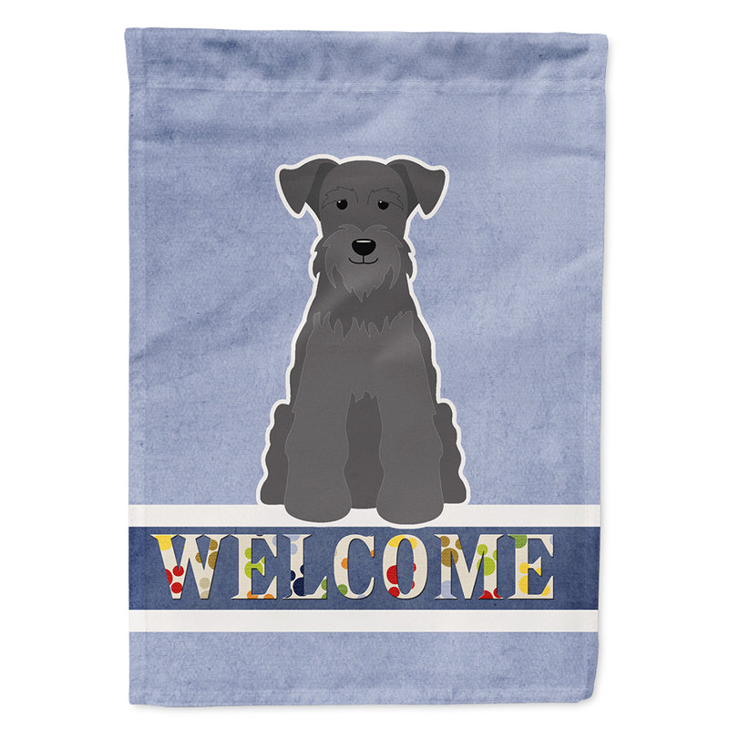 Polyester 2 côtés 40 x 28 po welcome drapeau maison, Schnauzer miniature noir
