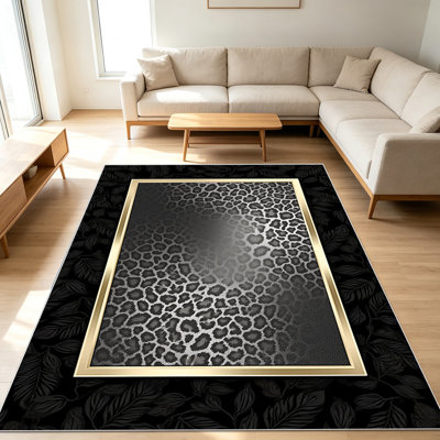 Tapis 1PC à imprimé animal pour le salon, doux et confortable, convient à toutes les saisons, facile à entretenir, tapis de sol intérieur lavable à la machine, convient à la chambre à coucher, à la salle à manger, au bureau, au couloir, au patio, à la maison, à la décoration extérieure.