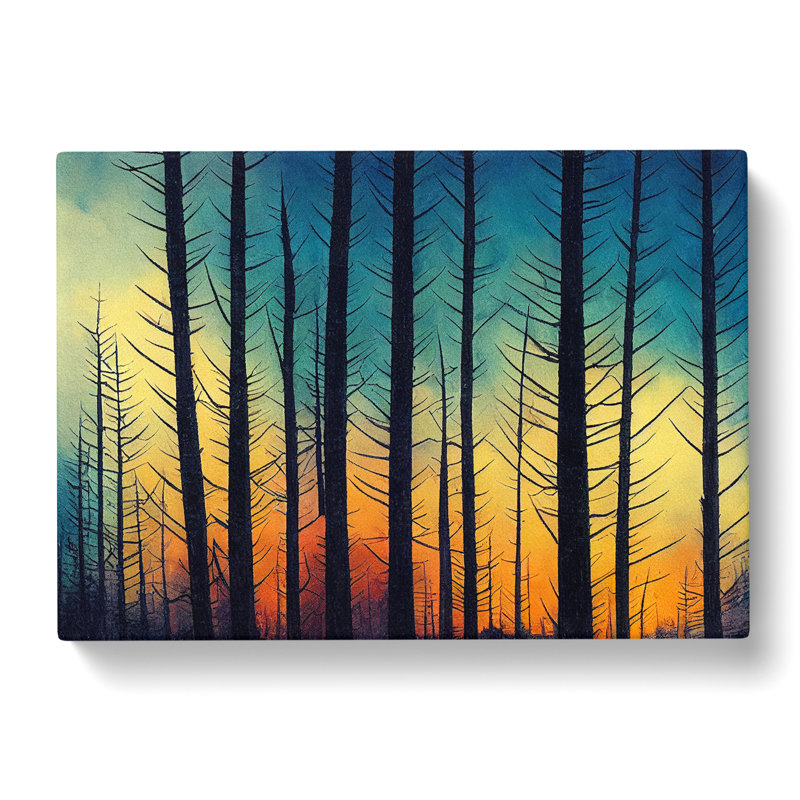 Sunrise Pine Tree Forest Vol.1 - Wrapped Canvas