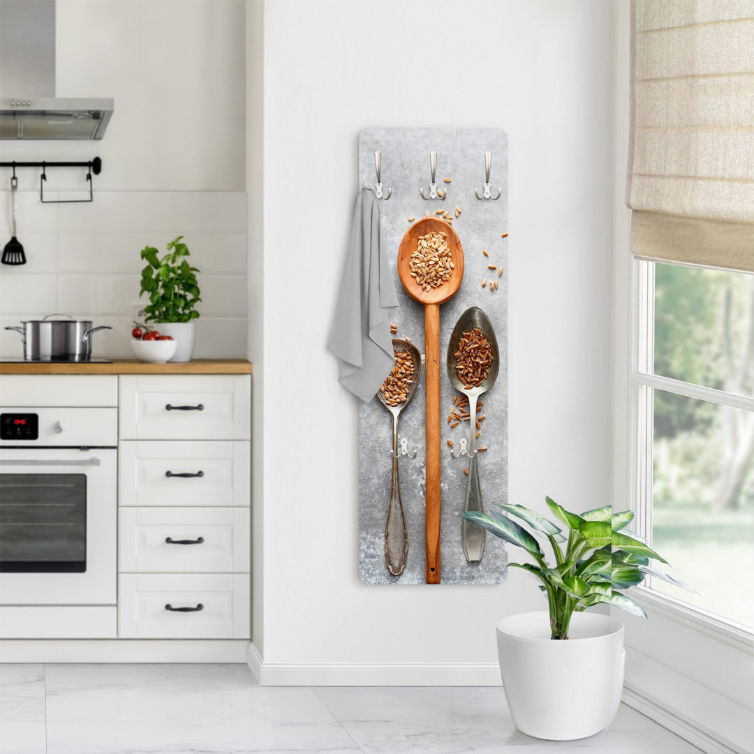 Cayuga 5 - Hook Wall Mounted Coat Rack in Grey