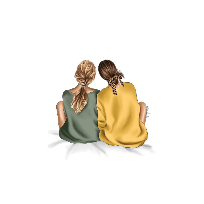 Bff par Elza Fouche - Giclée sur toile tendue avec châssis, H 18 po x l 12 po x 1,5 po