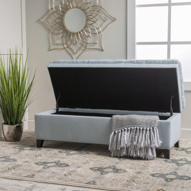 OTTOMAN DE RANGEMENT JULiana, Bleu clair
