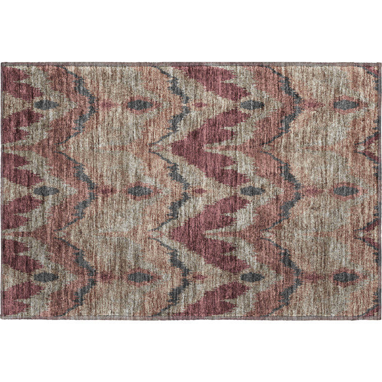 Premium Machine Washable Prisco Burgundy Rug