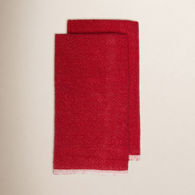 Chunky Linen Dish Cloth, Red
