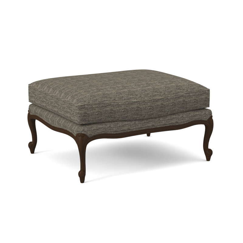 St. Helena Ottoman, Sunny Linen, American Walnut