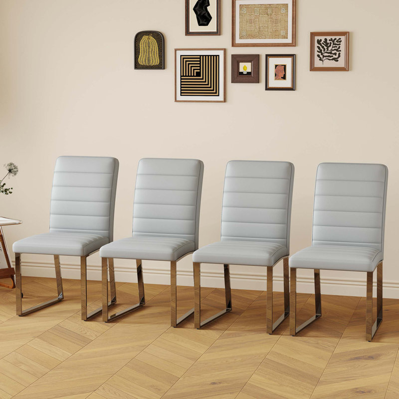 Ensemble de 4 chaises robustes, Gris clair