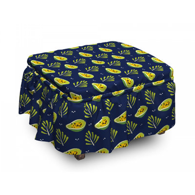 Housse pour repose-pieds Tropical Papaya and Branches