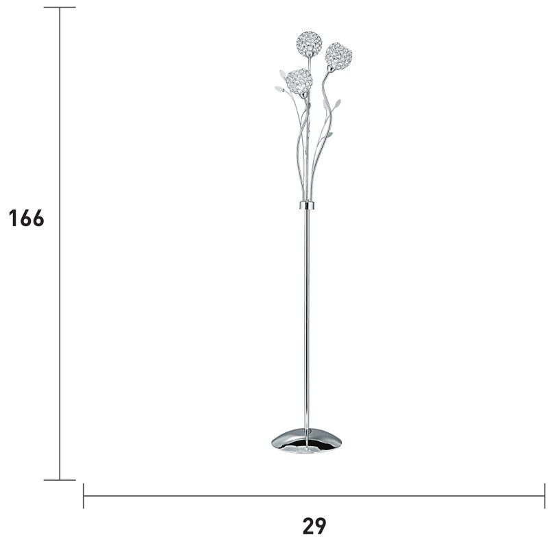 Blackmon 166cm Novelty Floor Lamp, Chrome