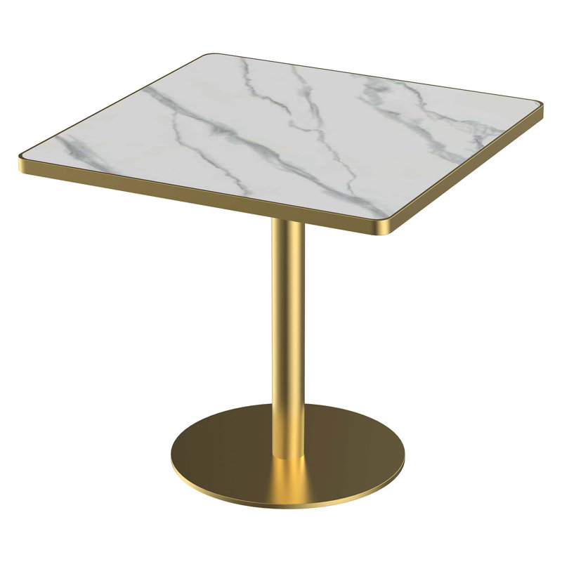 Square Modern Dining Table 31.5 inches Bistro Table Tulip Table with Faux Marble top,Easy Assemble,Sturdy Metal Frame Diameter