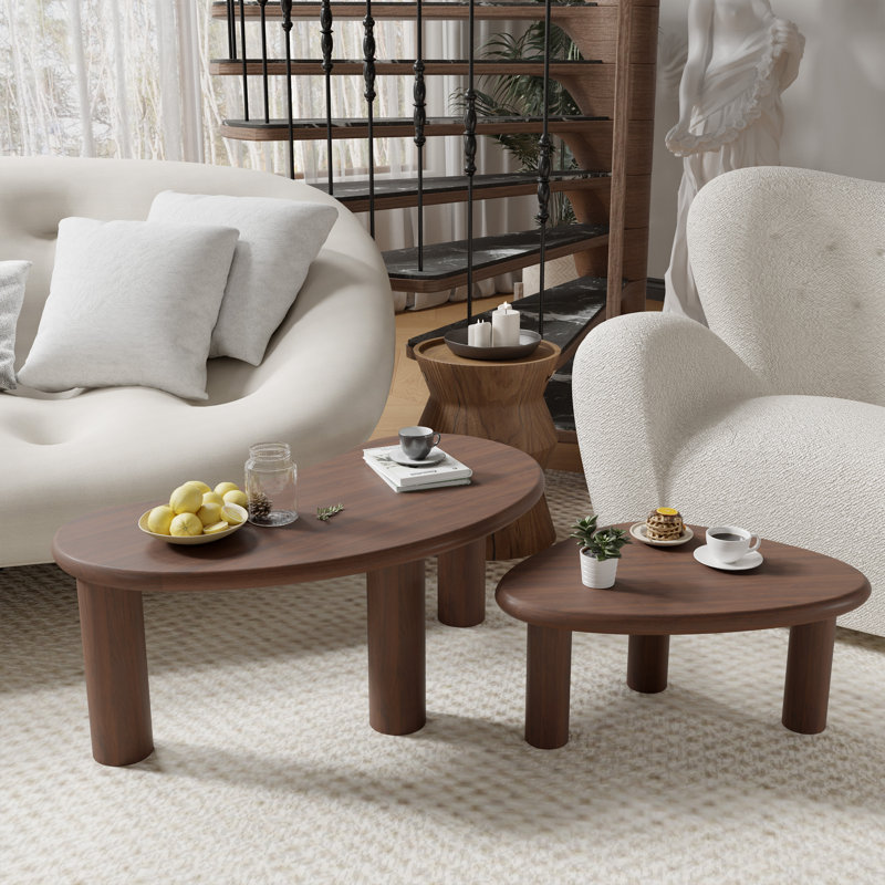 Wood Nesting Coffee Tables, Walnut