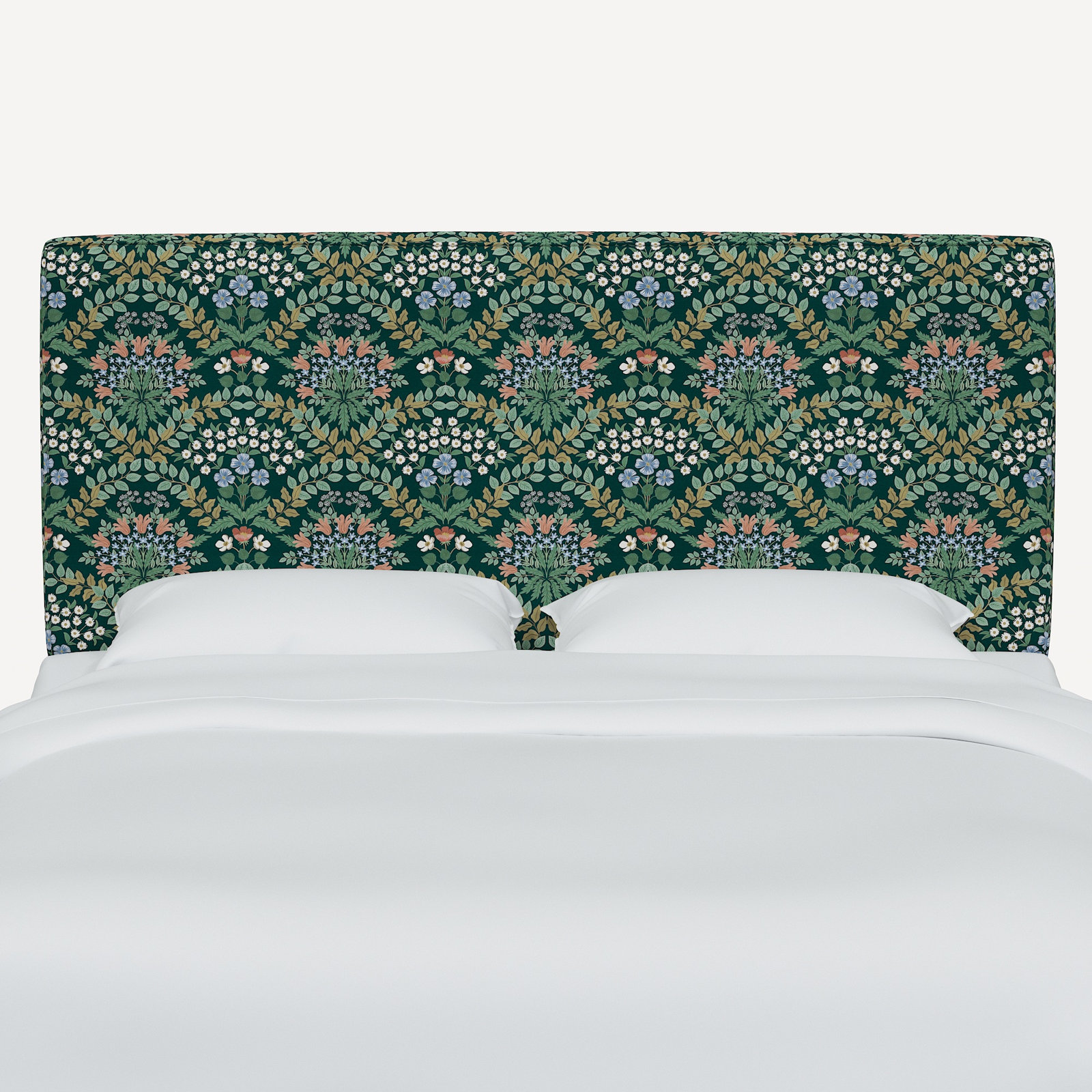 Rifle Paper Co. x Cloth & Company Elly Headboard, Queen, Rpc Bramble Emerald Linen