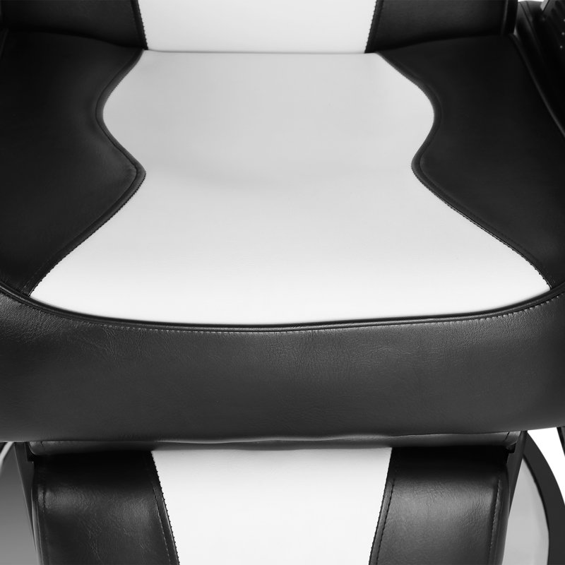 Faux Leather Recliner, White/Black