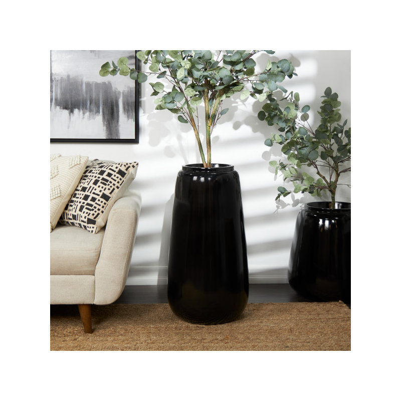 Mabe Iron Floor Vase, 30.25" H x 16" W x 16.25" D, Black