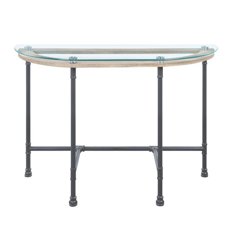 Table de canapé en verre transparent Brantley