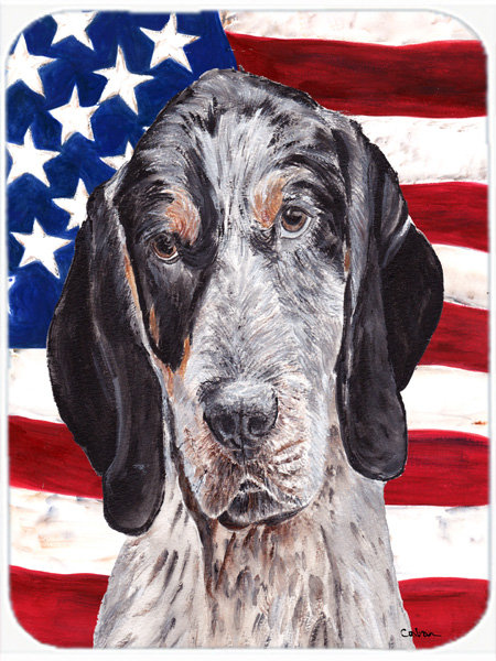 Planche à découper en verre American Flag USA-Coonhound