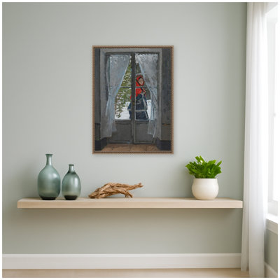 «The Red Kerchief» par Claude Monet, reproduction d'art sur toile encadrée
