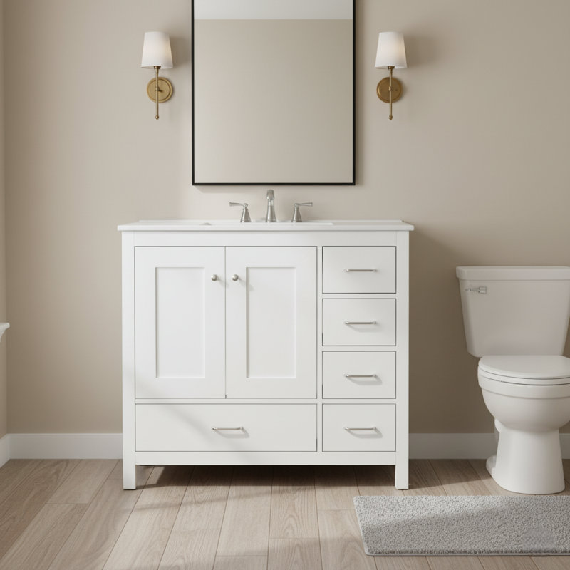 Meuble-lavabo blanc 36 po Vespera Lune