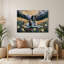 «Dogs Saint Bernard», art mural en métal bleu-954658295