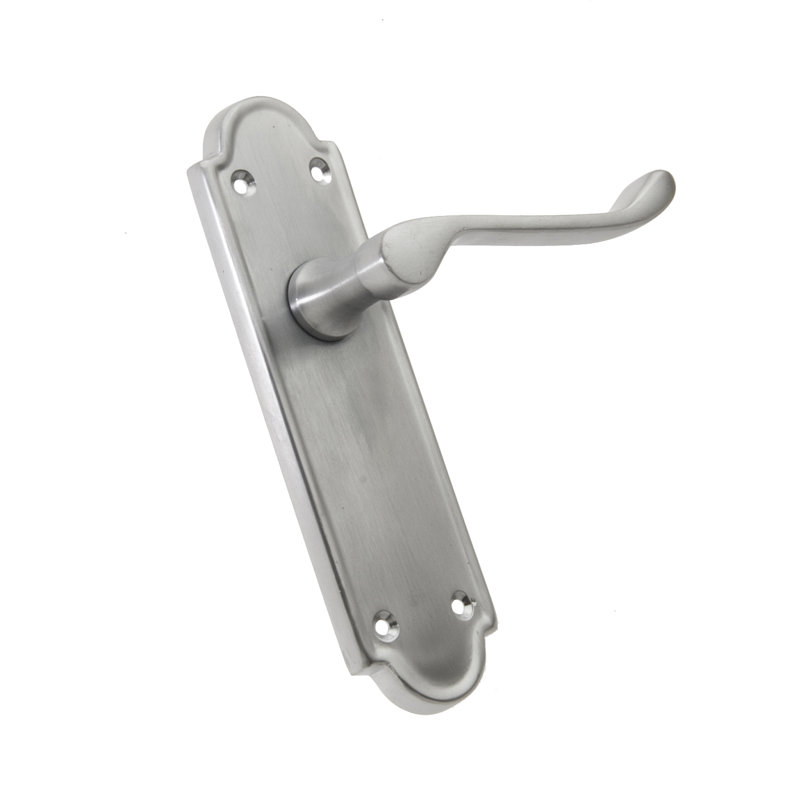Amman Passage Door Handle, Brushed Satin Chrome