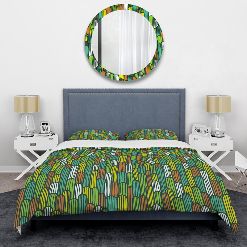 Ensemble de housse de couette en microfibre brun / vert 2 pièces