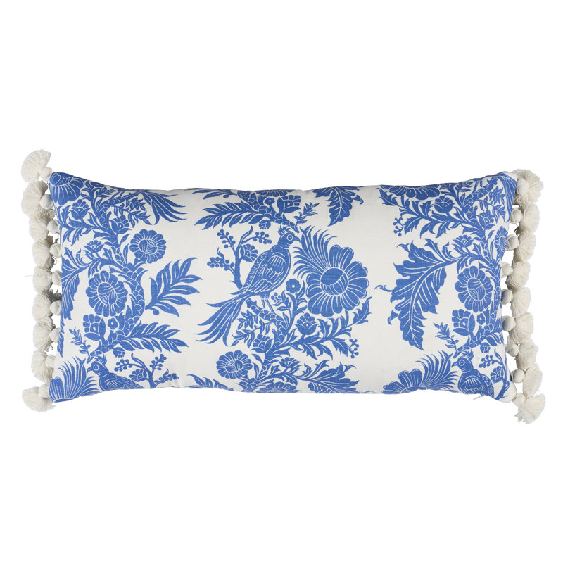 Raven Woods Linen Lumbar Pillow Cover & Insert, Dark Blue