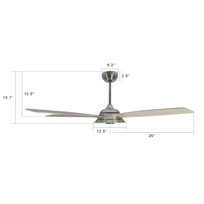 Striker 56" Smart Ceiling Fan Dimmable LED Light Kit & Remote Control, Works With Alexa/Google Home/Siri