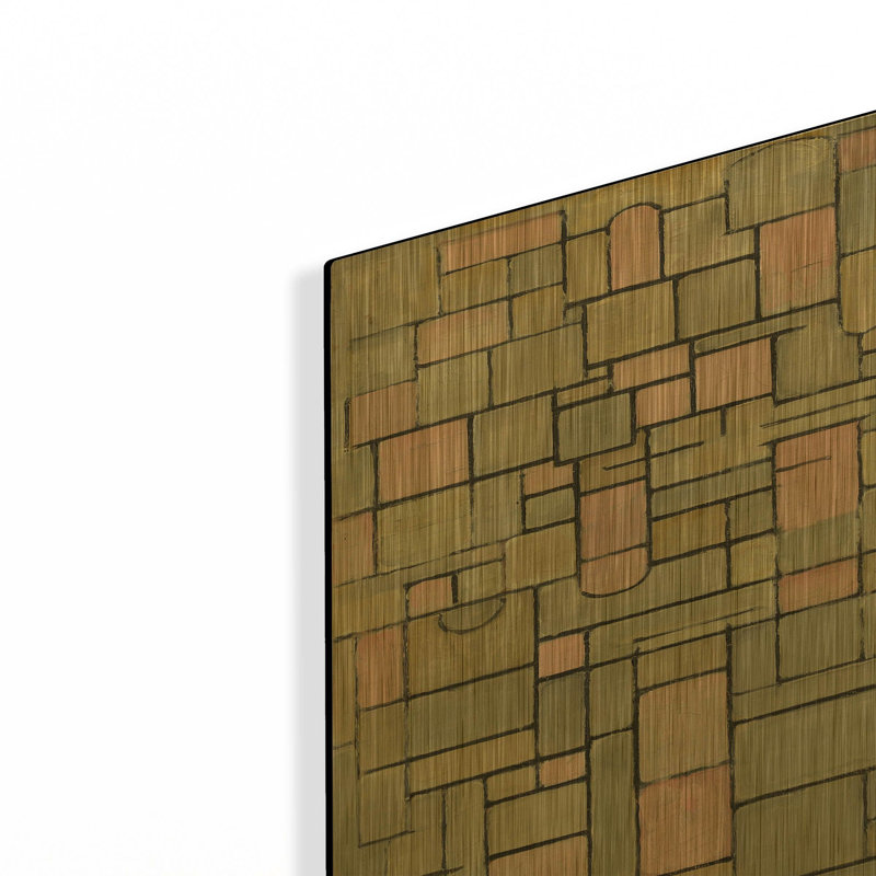 «Composition 8, 1914» par Piet Mondrian, art mural en métal doré, 12 po x 16 po, 12 po x 16 po