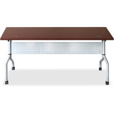 Preference Rectangle Flip Top Training Table with Casters and Modesty Panel and Cable Management